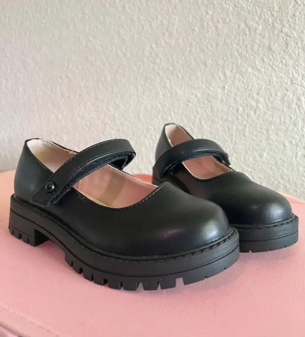 Girls Platform Mary Jane Shoes - BLACK